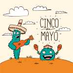 Celebrating Cacti with Mariachi Instruments for Cinco de Mayo 🌵🎶🇲🇽 Colored Example