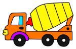 Cement Mixer Truck with a Big Container 🚛💨🏗️ Colored Example