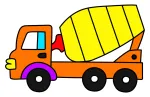 Cement Mixer Truck with a Big Container 🚛💨🏗️ Colored Example