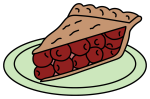 Cherry Pie Slice on a Plate 🥧🍒🍰 Colored Example