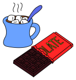 Chocolate Milk Cup with Marshmallows and Chocolate Bar 🍫🥛🍬 Colored Example