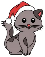 Christmas Cat with Santa Hat 🎄😻🎅 Colored Example