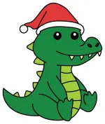Cute Christmas Dinosaur 🦖🎅🎄 Colored Example