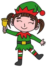 Christmas Elf Girl with Bell 🎄🔔👧 Colored Example
