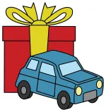 Christmas Gift with a Toy Car 🎁🚗🎄 Colored Example