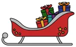 Christmas Sleigh with Gifts & Decorations 🎁🎄🌟 Colored Example