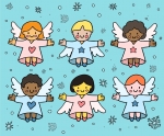 Collection of Christmas Angels Spreading Arms 👼✨❄️ Colored Example