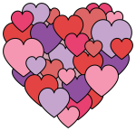 A Lovely Collection of Hearts in Different Sizes and Shapes 💖💘💝 Colored Example