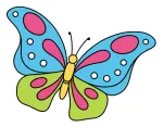 Colorful Butterfly with Spotted Wings and Curved Antennae 🦋🌸🐛 Colored Example
