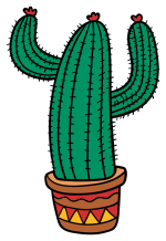 Colorful Cactus with Flowers in Mexican Pot 🌵🌺🌼 Colored Example