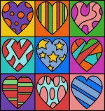 Colorful Hearts with Unique Patterns and Designs 💖🎨 Colored Example