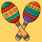 Colorful Maracas with Patterns and Flowers 🎶🌺 Colored Example