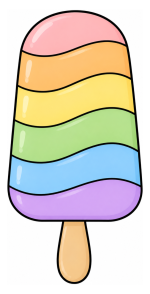 Colorful Rainbow Layered Popsicle 🍭🌈🍦 Colored Example
