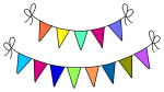 Colorful Triangular Bunting Decorations for Celebrations 🎉🎈 Colored Example