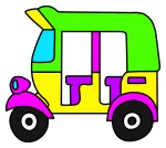 Vibrant Tuk Tuk Autorikshaw with Passenger Seat 🚕💨🌟 Colored Example
