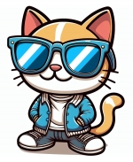 Cool Cat with Glasses Sneakers Jacket 🐱🕶️👟🧥 Colored Example