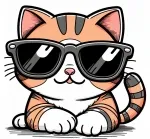 Cool Cat with Sunglasses 😎🐱 Colored Example