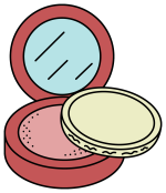 Cosmetic Compact with Mirror and Powder 💄✨ Colored Example