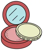 Cosmetic Compact with Mirror and Powder 💄✨ Colored Example