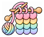 Cozy Knitting Needles and Rainbow Yarn 🧶✨🌈 Colored Example