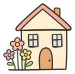 Cozy Little House with Beautiful Flowers 🏡🌸🌼 Colored Example