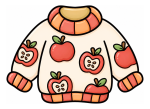 Cozy Sweater with Apples Bold & Easy 🍎🧶👕 Colored Example