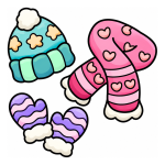 Cozy Winter Clothing Set ❄️🧣🧤 Colored Example