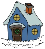 Cozy Winter House with Snow 🏠❄️🌨️ Colored Example