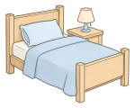 Cozy Wooden Bed with a Nightstand 🛌🌙💤 Colored Example