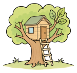 Cozy Wooden Treehouse in a Big Tree 🌳🏠✨ Colored Example