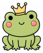 Crowned Frog Prince with a Friendly Expression 🐸👑😊 Colored Example