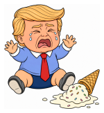 Baby Trump Crying  for Dropping Ice Cream on the Ground 👶🍦😢 Colored Example