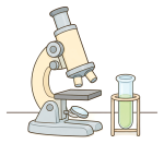 Microscope and Science Test Tube 🔬🧪✨ Colored Example