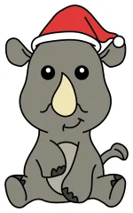 Cute Baby Christmas Rhino 🎄😊🎁 Colored Example