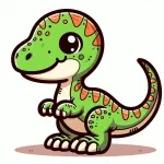 Cute Baby Velociraptor Dinosaur 🦖🌋🦴 Colored Example