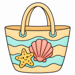 Cute Beachy Starfish Tote Bag 👜🐚⭐ Colored Example