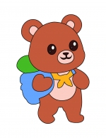 Cute Bear with Backpack 🐻🎒🚶‍♂️ Colored Example