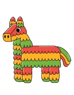 Cute Beautiful Piñata Horse Perfect for Cinco de Mayo Party 🎉🐴 Colored Example