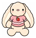 Cute Bunny with a Strawberry Shirt 🐰🍓✨ Colored Example