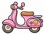 Cute Classic Vespa Scooter 🛵✨💖 Colored Example