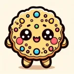 Cute Cookie Standing Happy Chocolate Chips 🍪🍫😊 Colored Example