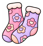 Cute Cozy Socks with Flower Patterns 🧦🌸✨ Colored Example