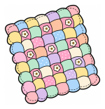 Cute and Cozy Patchwork Quilt 🌸☁️✨ Colored Example