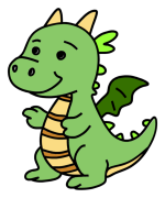 Cute Dragon with Friendly Expression 🐉😊✨ Colored Example