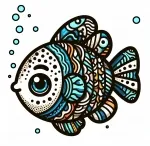 Cute Fish with Bubbles 🐟💧🌊 Colored Example
