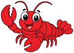Cute Happy Lobster with Big Claws 🦞🌊✨ Colored Example