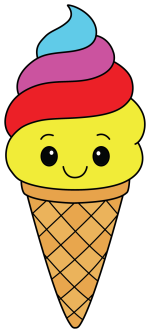 Cute Happy Swirled Ice Cream Cone 🍦✨😋 Colored Example