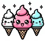 Cute Ice Cream Cones 🍦🍧🍨 Colored Example