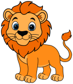 Cute Lion with Friendly Expression 🦁😊🌞 Colored Example
