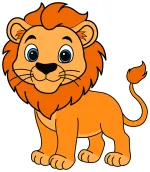 Cute Lion with Friendly Expression 🦁😊🌞 Colored Example